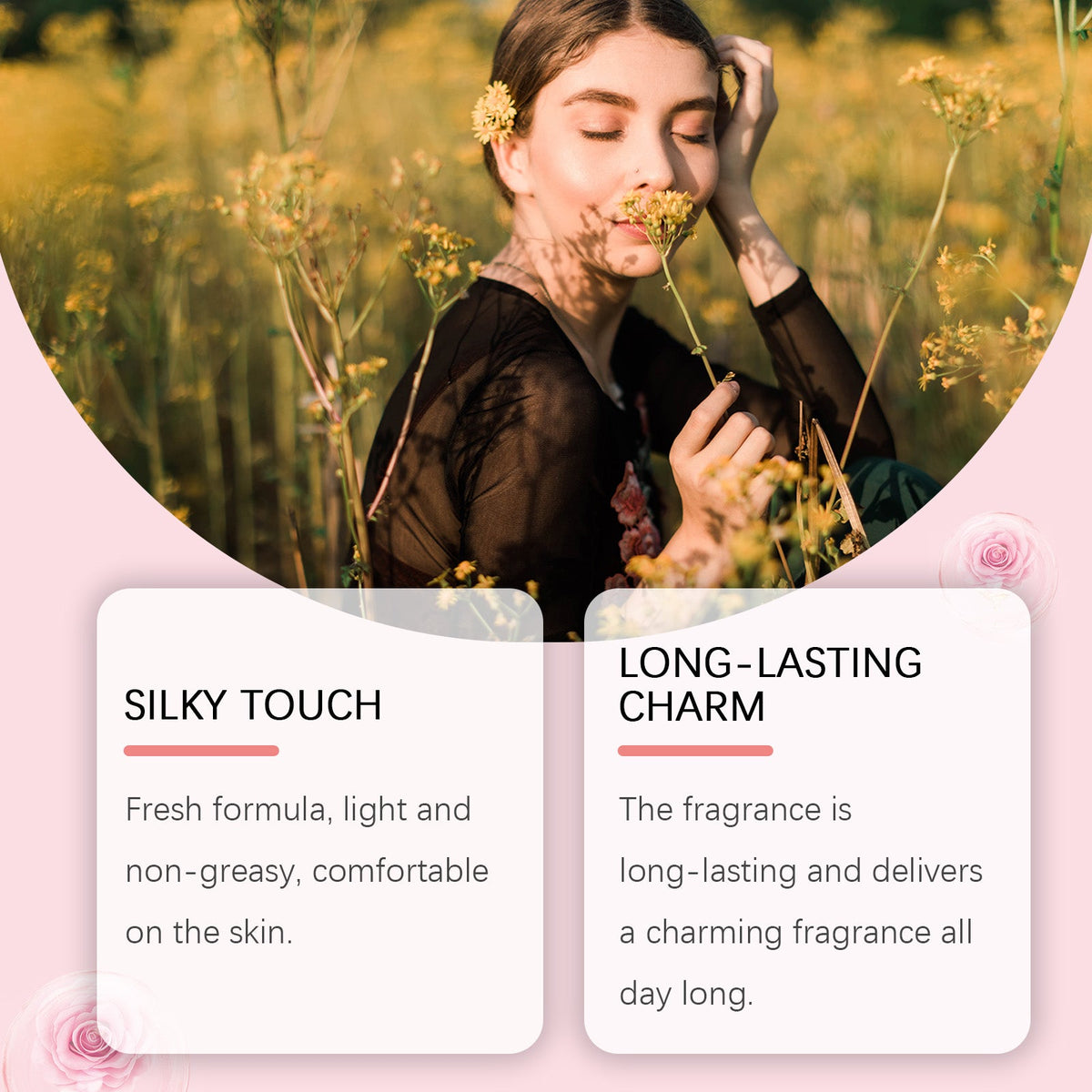 Roxelis Peony Fragrance For Women, Lasting Light Fragrance Fresh Floral Peony Charm Rose Fragrance Perfume