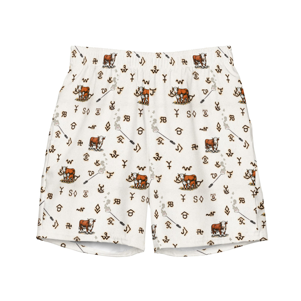 Baha Ranch YEEHAW Hereford Brands Swim Trunks