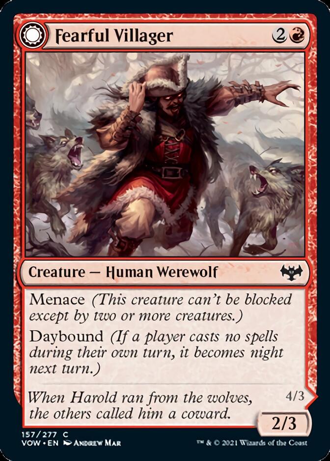 Fearful Villager // Fearsome Werewolf (VOW-157) - Innistrad: Crimson Vow: (Double Faced Transform)