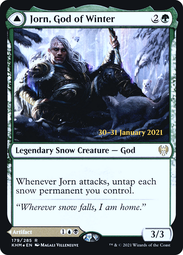 Jorn, God of Winter // Kaldring, the Rimestaff (PRE-179S) - Kaldheim Promos: (snow) Foil