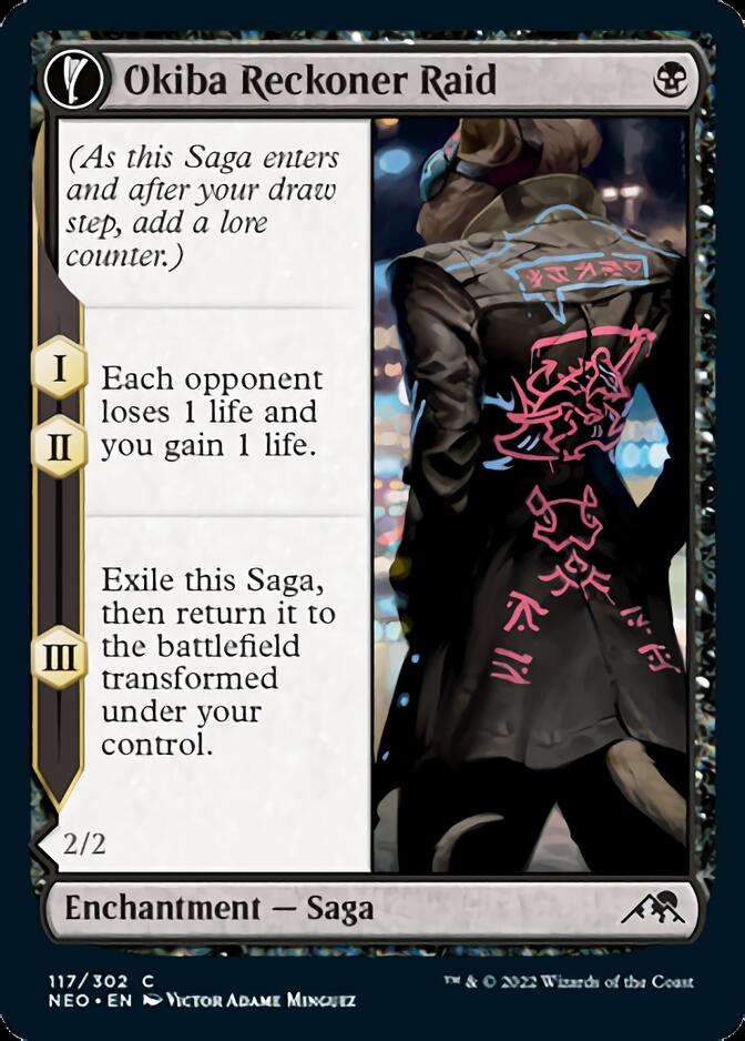 Okiba Reckoner Raid // Nezumi Road Captain (NEO-117) - Kamigawa: Neon Dynasty: (fandfc, enchantment)