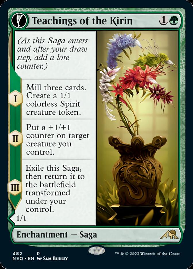 Teachings of the Kirin // Kirin-Touched Orochi (NEO-482) - Kamigawa: Neon Dynasty: (Extended Art, fandfc, enchantment)