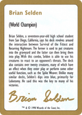 Brian Selden Bio (WCD-) - World Championship Decks 1998