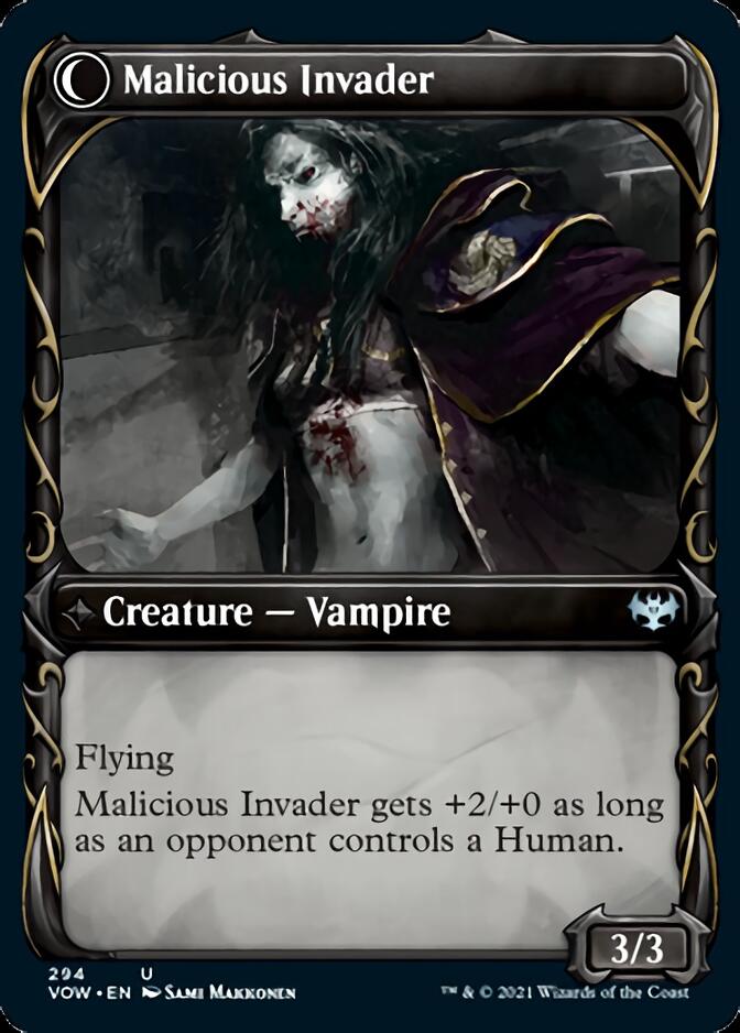Innocent Traveler // Malicious Invader (VOW-294) - Innistrad: Crimson Vow: (Showcase, Double Faced Transform)