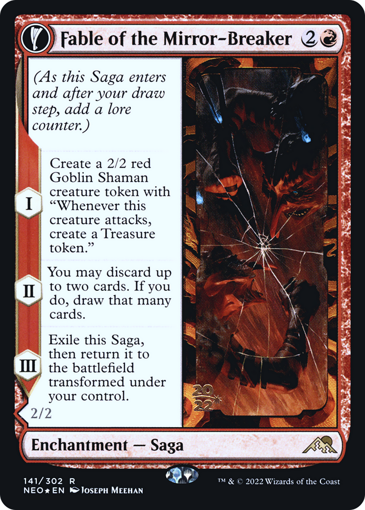 Fable of the Mirror-Breaker // Reflection of Kiki-Jiki (PRE-141S) - Kamigawa: Neon Dynasty Promos: (fandfc, enchantment) Foil