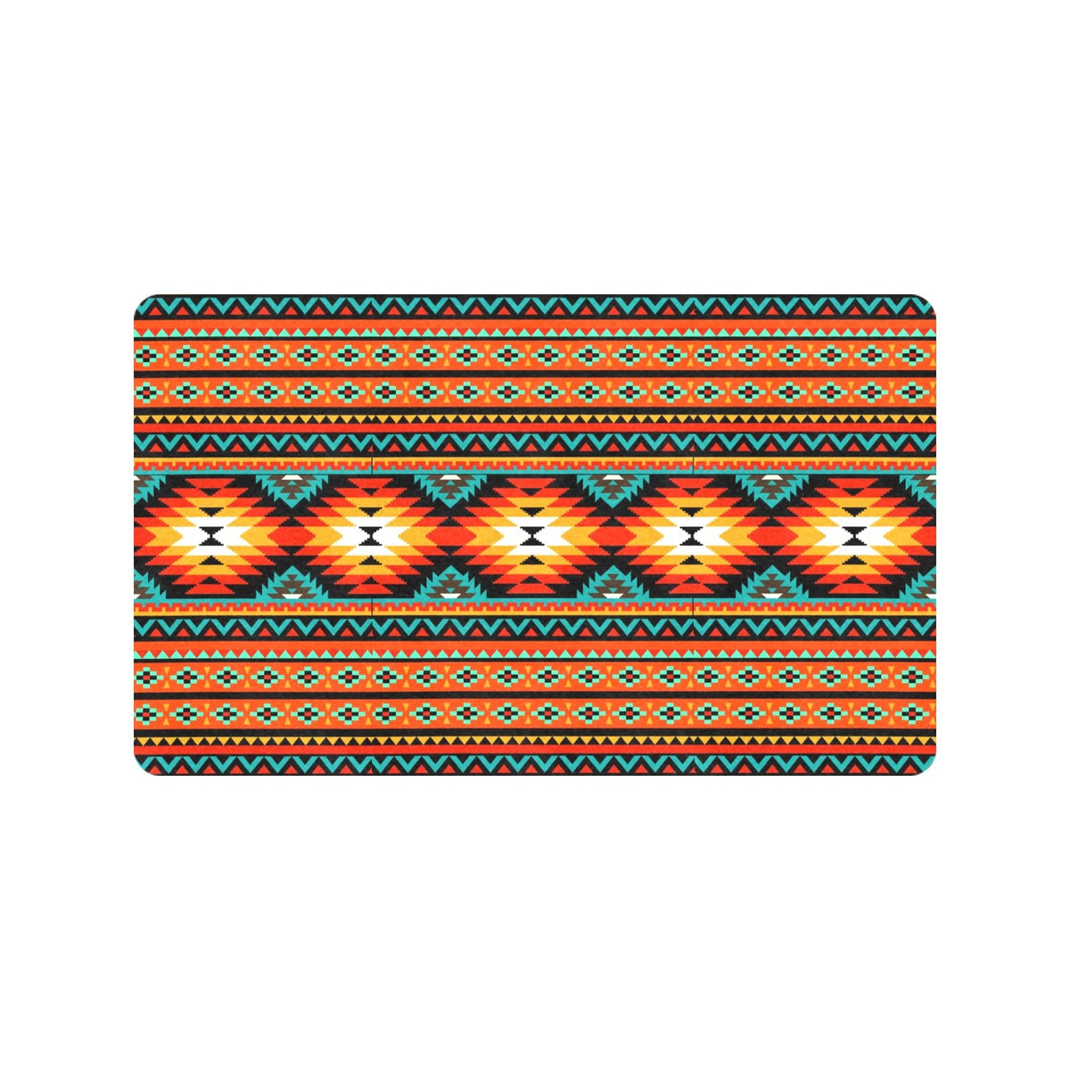 Orange Aztec Floor Mat 30" x 18" Made in America
