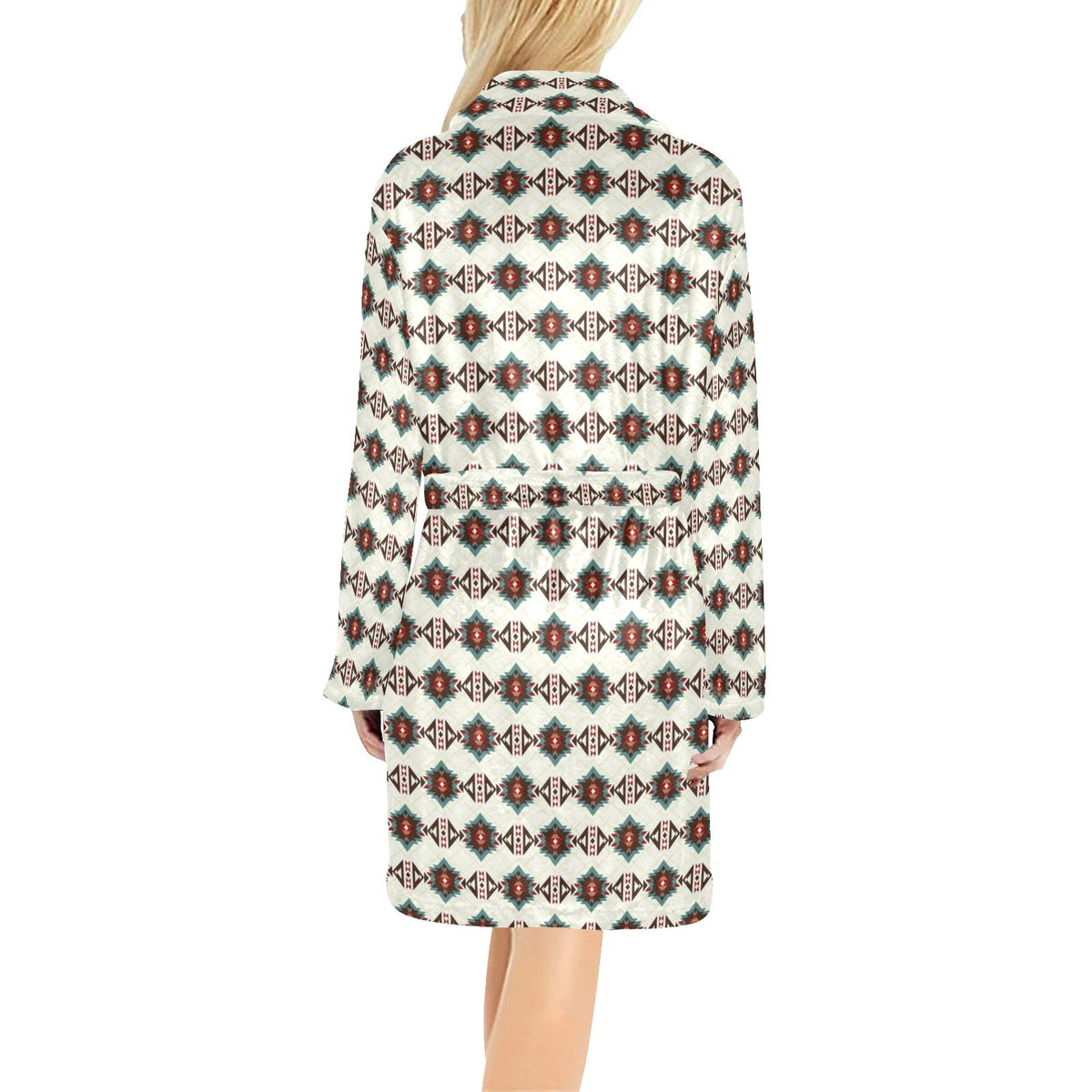 Baha Ranch White Aztec Women's Western Bath Robe