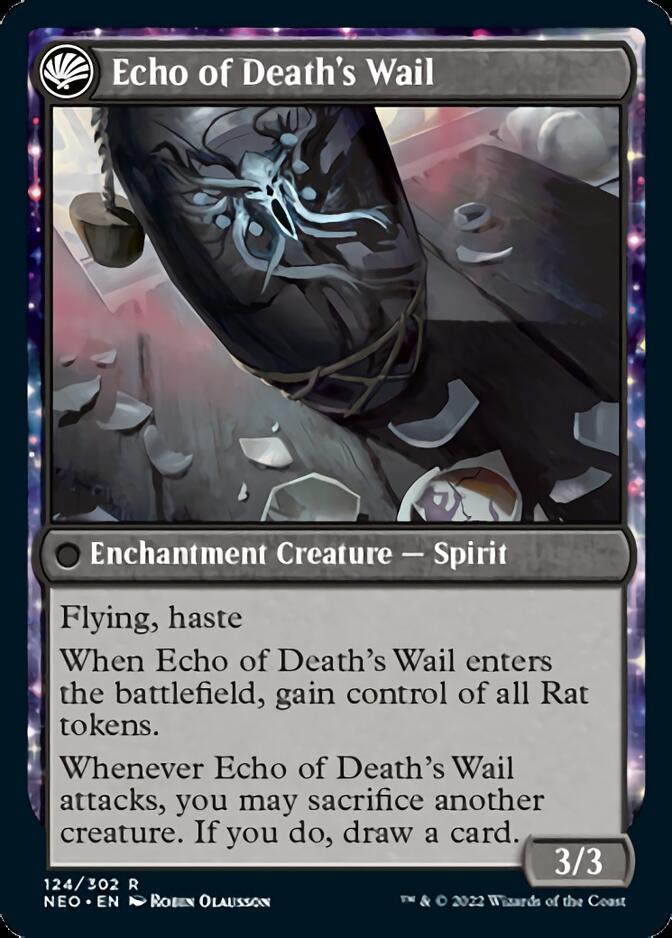 Tribute to Horobi // Echo of Death's Wail (NEO-124) - Kamigawa: Neon Dynasty: (fandfc, enchantment)