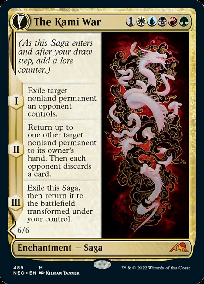 The Kami War // O-Kagachi Made Manifest (NEO-489) - Kamigawa: Neon Dynasty: (Extended Art, fandfc, enchantment)